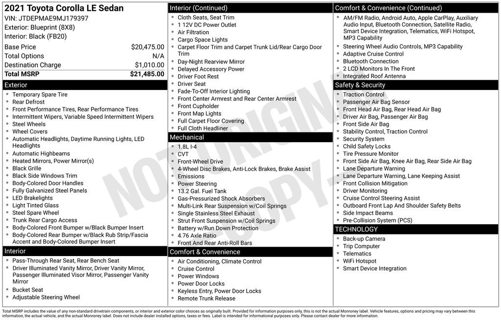 Used 2021 Toyota Corolla LE image 4