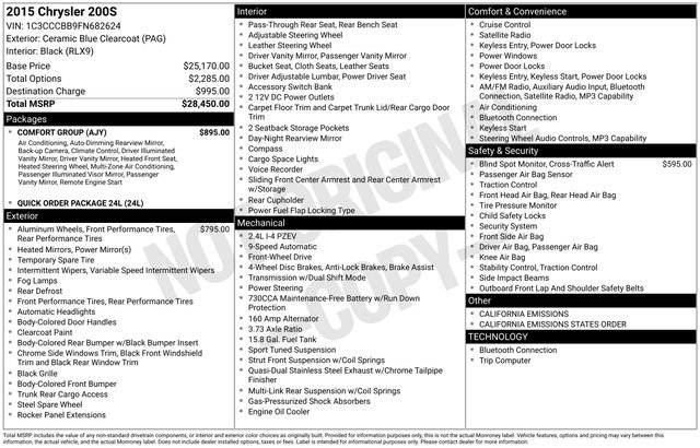 Used 2015 Chrysler 200 S w/ Comfort Group image 7