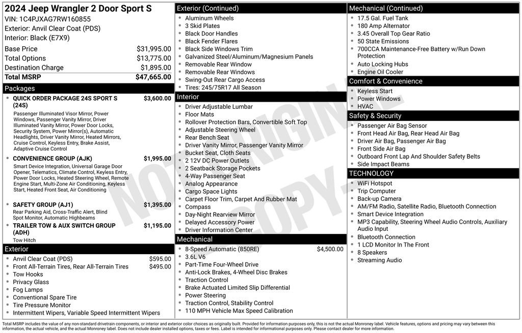Used 2024 Jeep Wrangler Sport AWD/4WD image 15