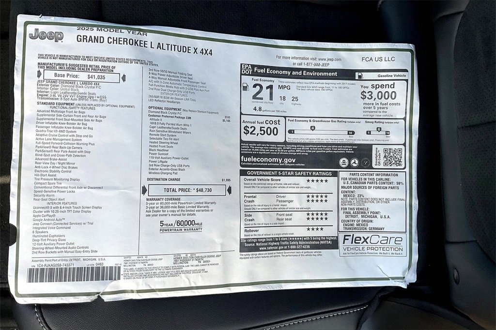 New 2025 Jeep Grand Cherokee L Altitude image 14