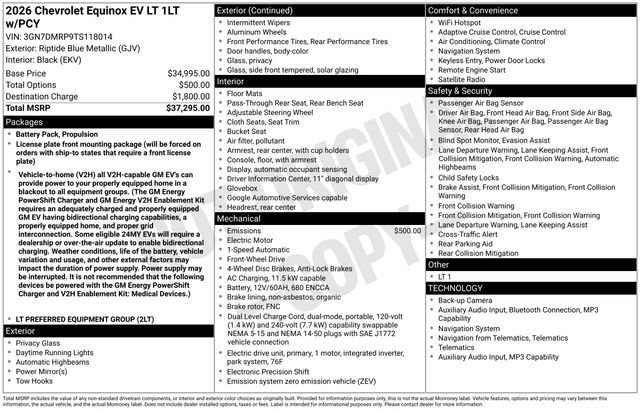 New 2026 Chevrolet Equinox EV LT FWD image 1