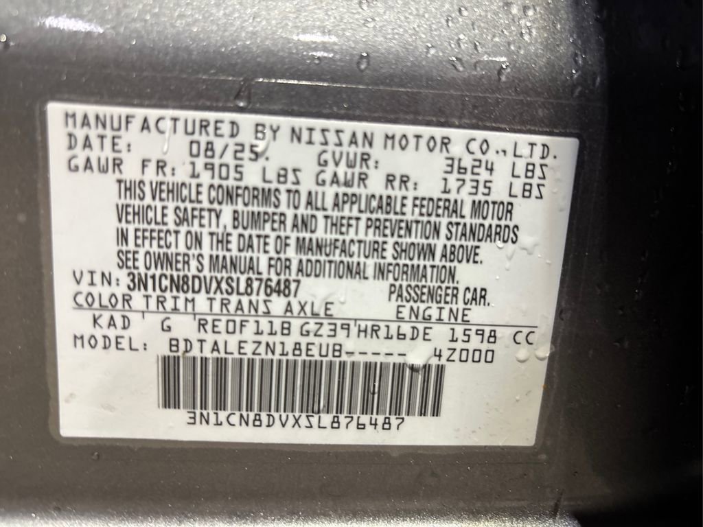 Certified 2025 Nissan Versa S w/ Trunk Package image 16