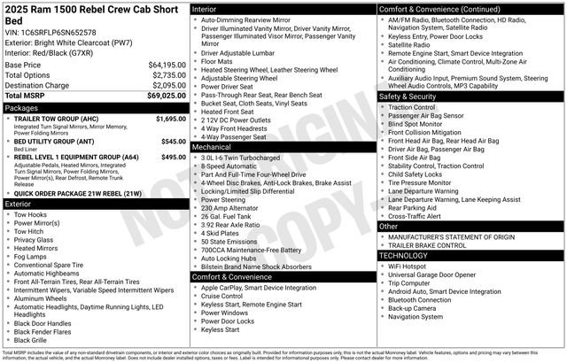 Used 2025 RAM 1500 Rebel w/ Trailer Tow Group AWD/4WD image 21