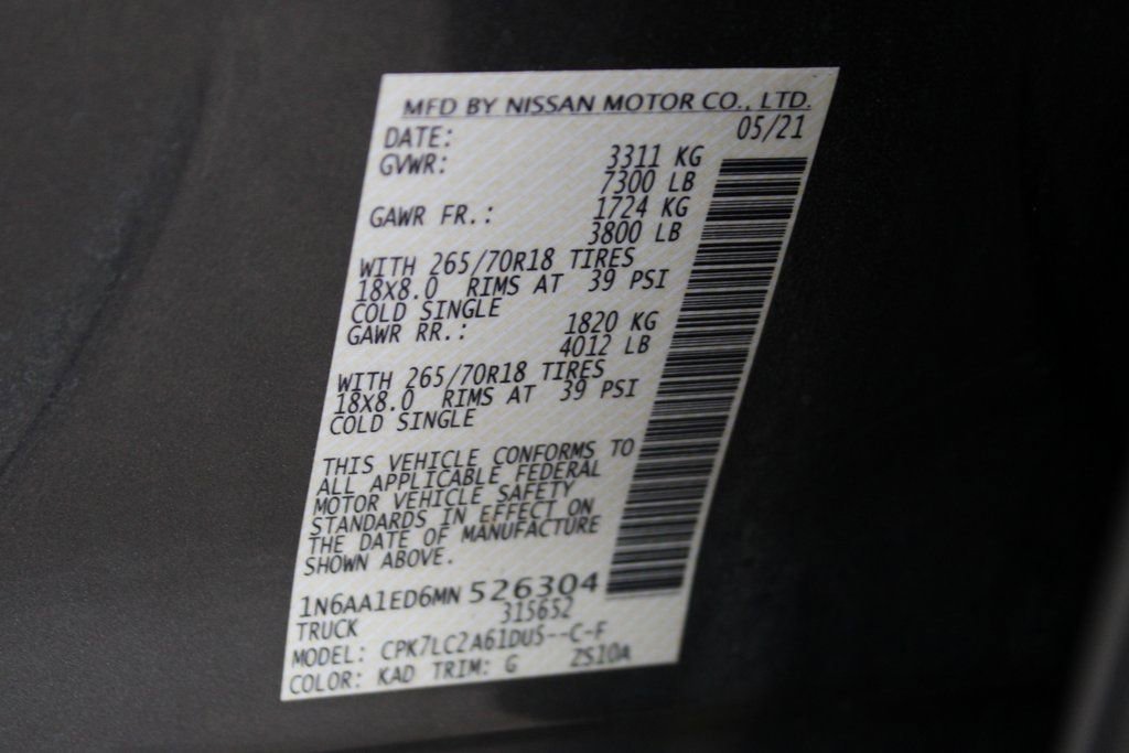 Used 2021 Nissan Titan SV w/ SV Convenience Package image 50