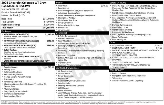 New 2026 Chevrolet Colorado W/T w/ WT Custom Package video 2