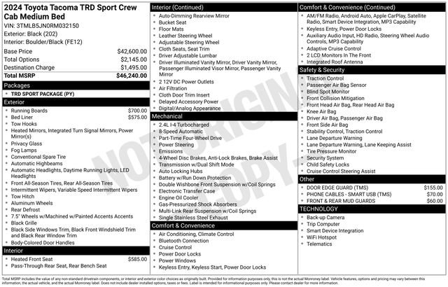 Used 2024 Toyota Tacoma TRD Sport AWD/4WD image 35