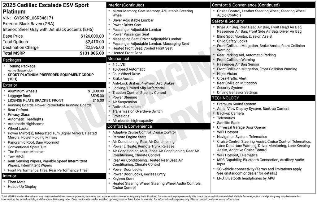 Used 2025 Cadillac Escalade ESV Sport Platinum AWD/4WD image 6