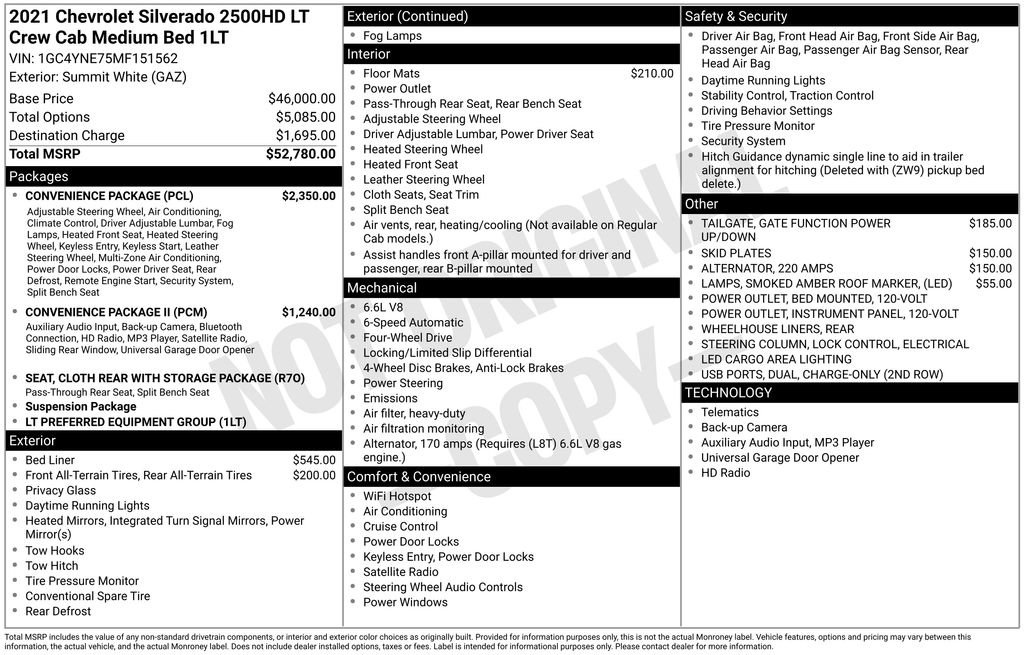 Used 2021 Chevrolet Silverado 2500 LT w/ Convenience Package image 28