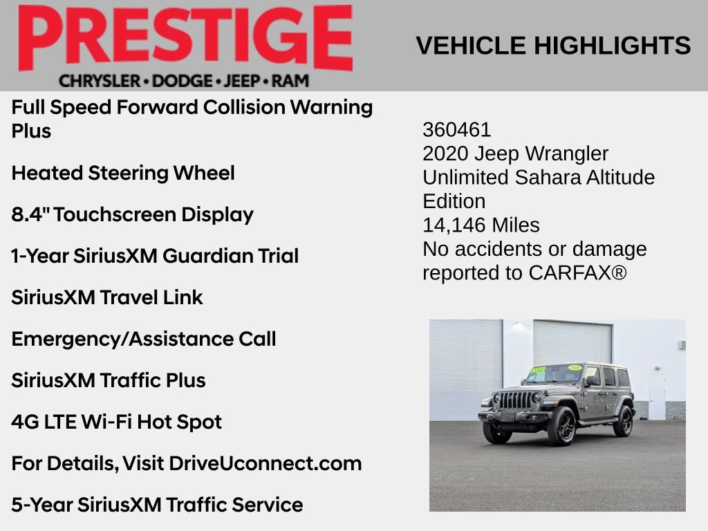 Used 2020 Jeep Wrangler Unlimited Sahara AWD/4WD image 8