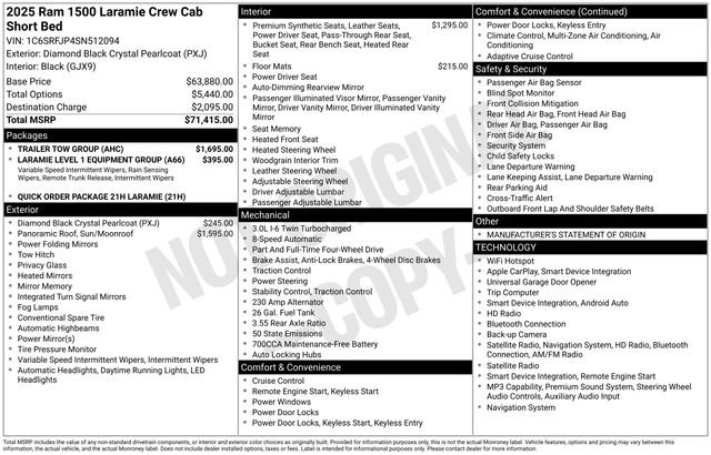 Used 2025 RAM 1500 Laramie w/ Trailer Tow Group AWD/4WD image 18