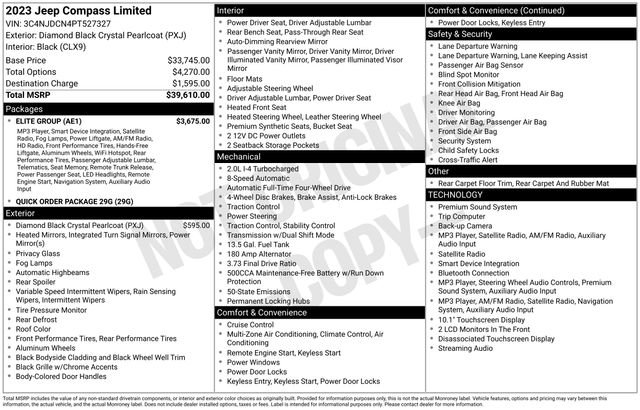 Used 2023 Jeep Compass Limited w/ Elite Group AWD/4WD image 4