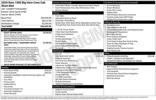 New 2026 RAM 1500 Big Horn w/ Night Edition image 4