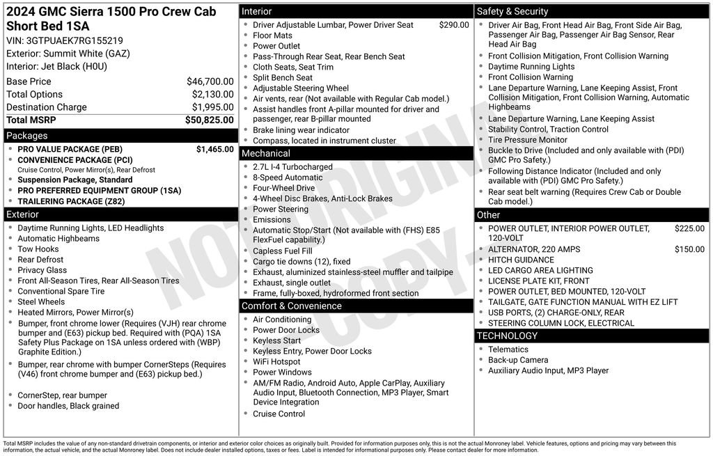 Used 2024 GMC Sierra 1500 Pro w/ Pro Value Package image 33