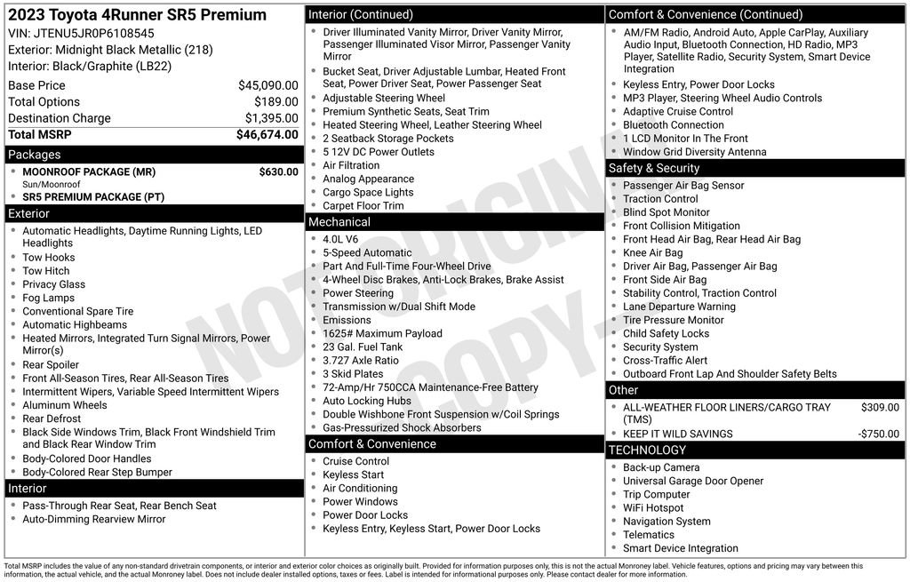 Used 2023 Toyota 4Runner SR5 Premium w/ Moonroof Package image 35