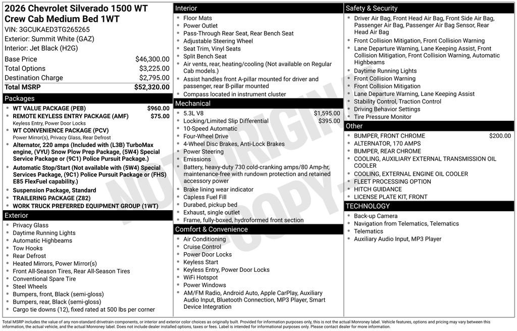 New 2026 Chevrolet Silverado 1500 W/T w/ WT Value Package image 30