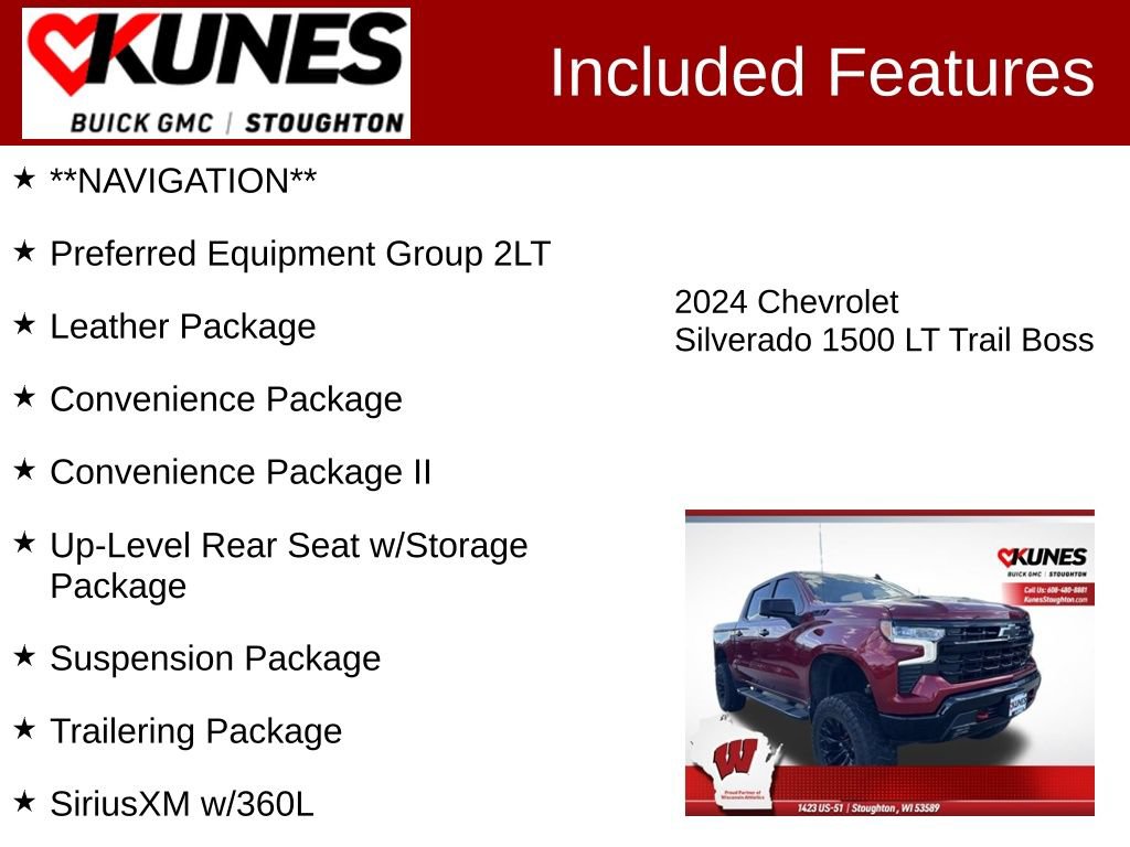 Used 2024 Chevrolet Silverado 1500 LT Trail Boss w/ Convenience Package II AWD/4WD image 2
