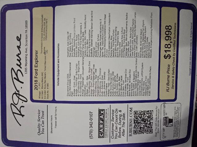 Used 2018 Ford Explorer XLT w/ Equipment Group 202A image 25