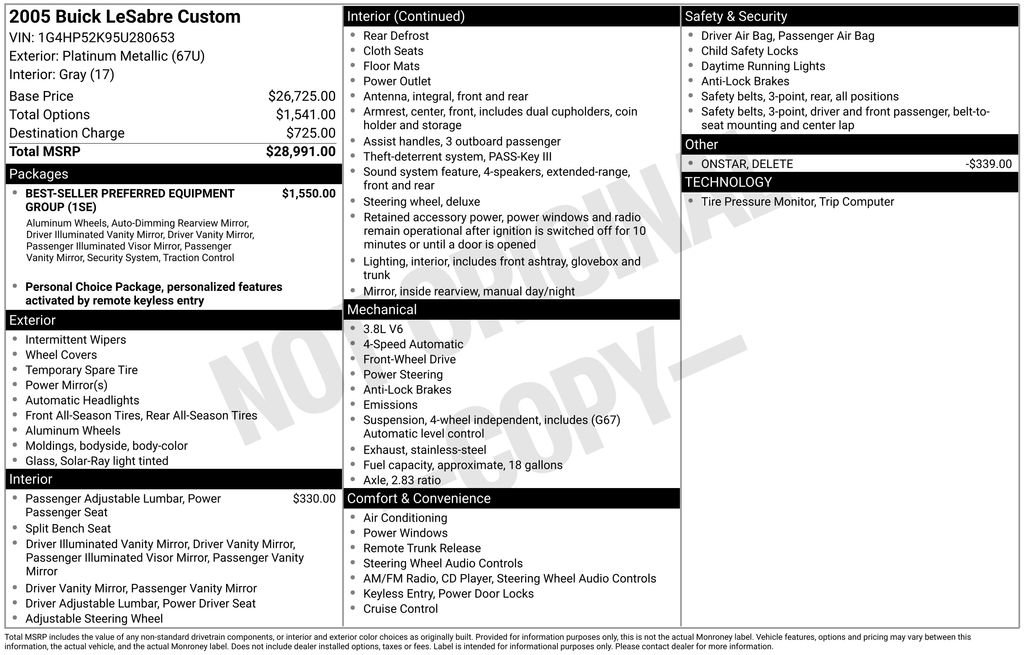 Used 2005 Buick Le Sabre Custom FWD image 2
