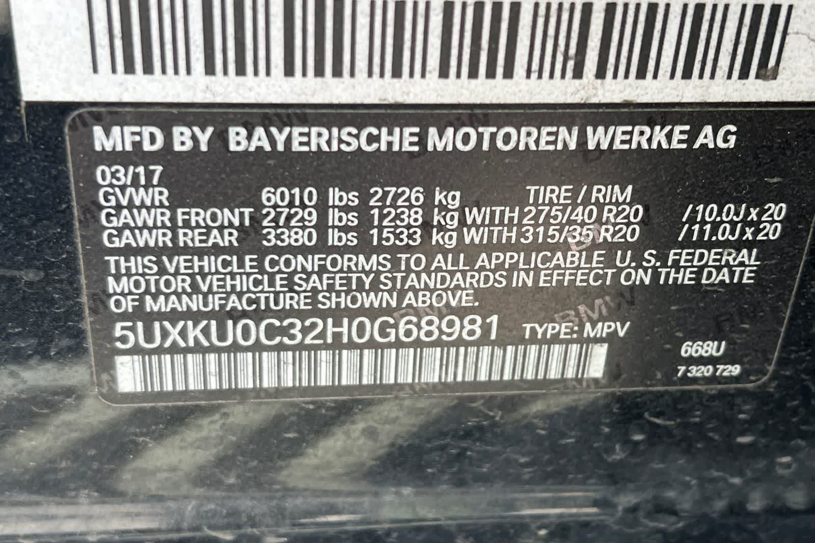 Used 2017 BMW X6 sDrive35i RWD image 30