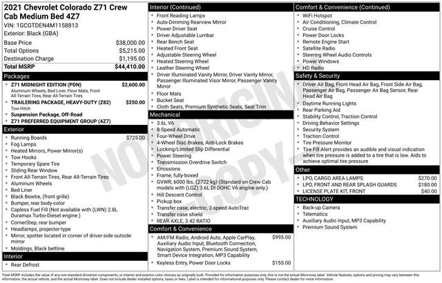 Used 2021 Chevrolet Colorado Z71 w/ Z71 Midnight Edition image 36