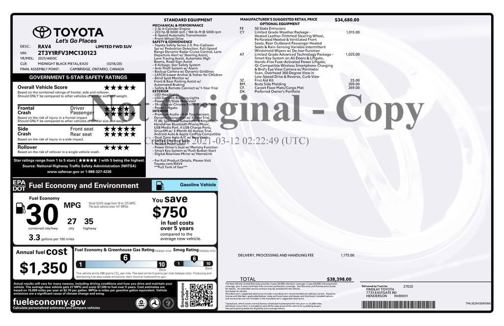 Used 2021 Toyota RAV4 Limited image 3