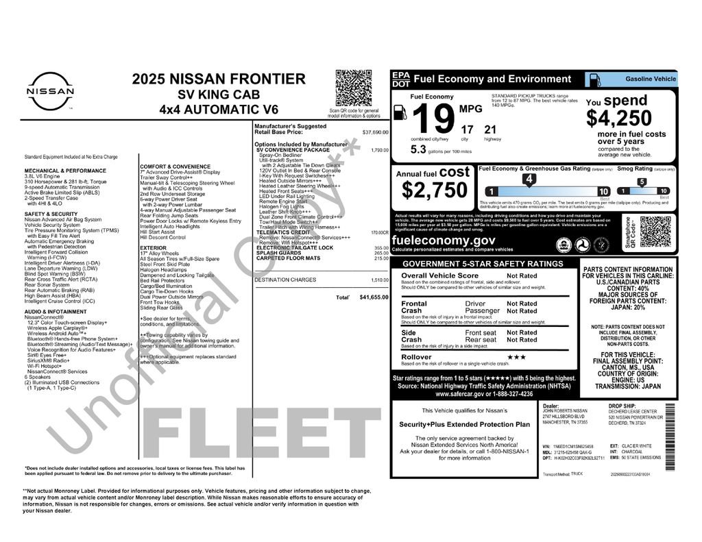 Certified 2025 Nissan Frontier SV w/ SV Convenience Package AWD/4WD image 14