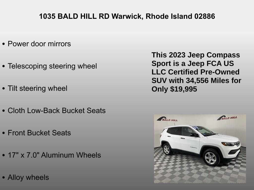 Certified 2023 Jeep Compass Sport image 14