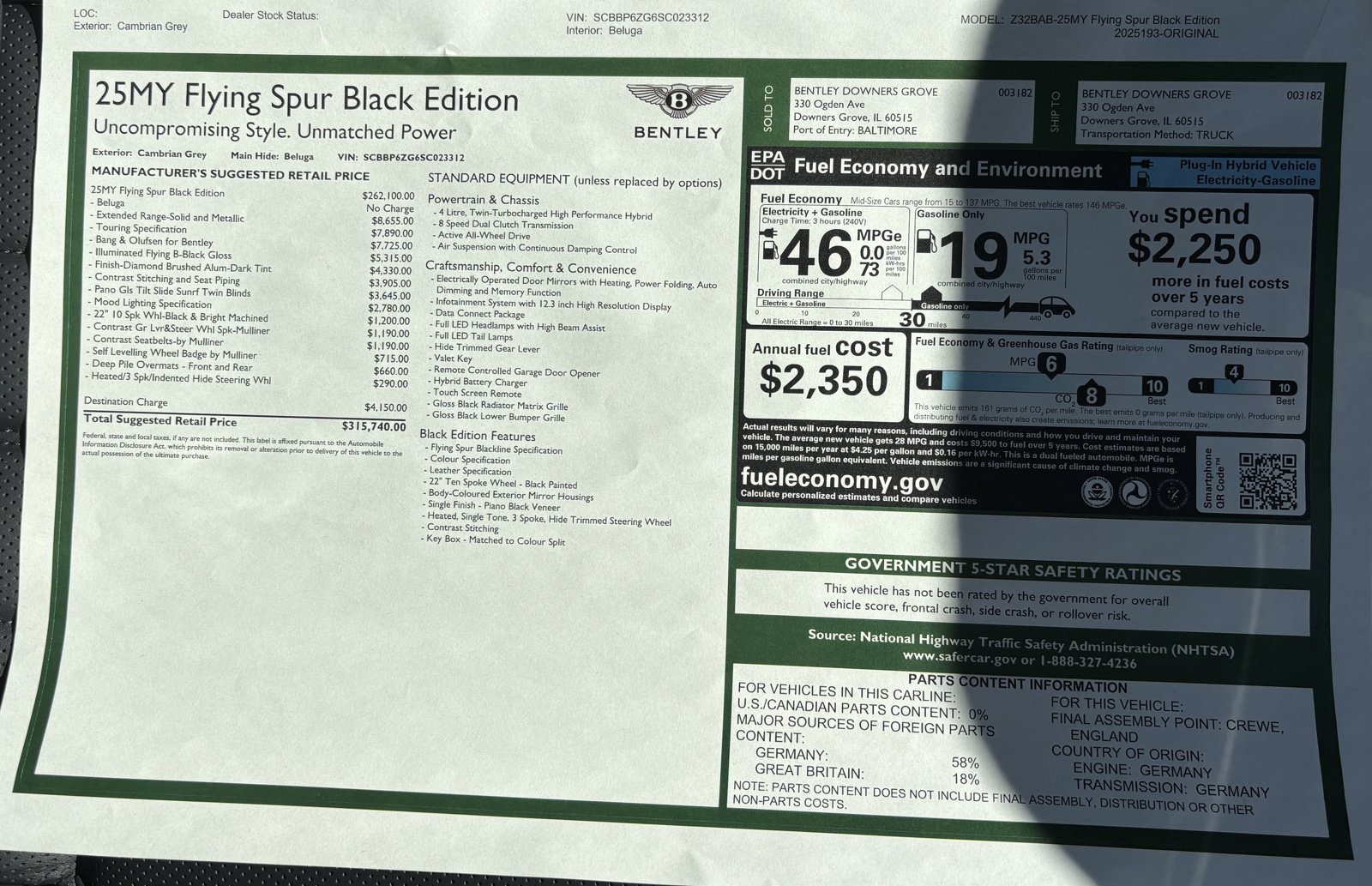 New 2025 Bentley Flying Spur Plug-In Hybrid AWD/4WD image 53