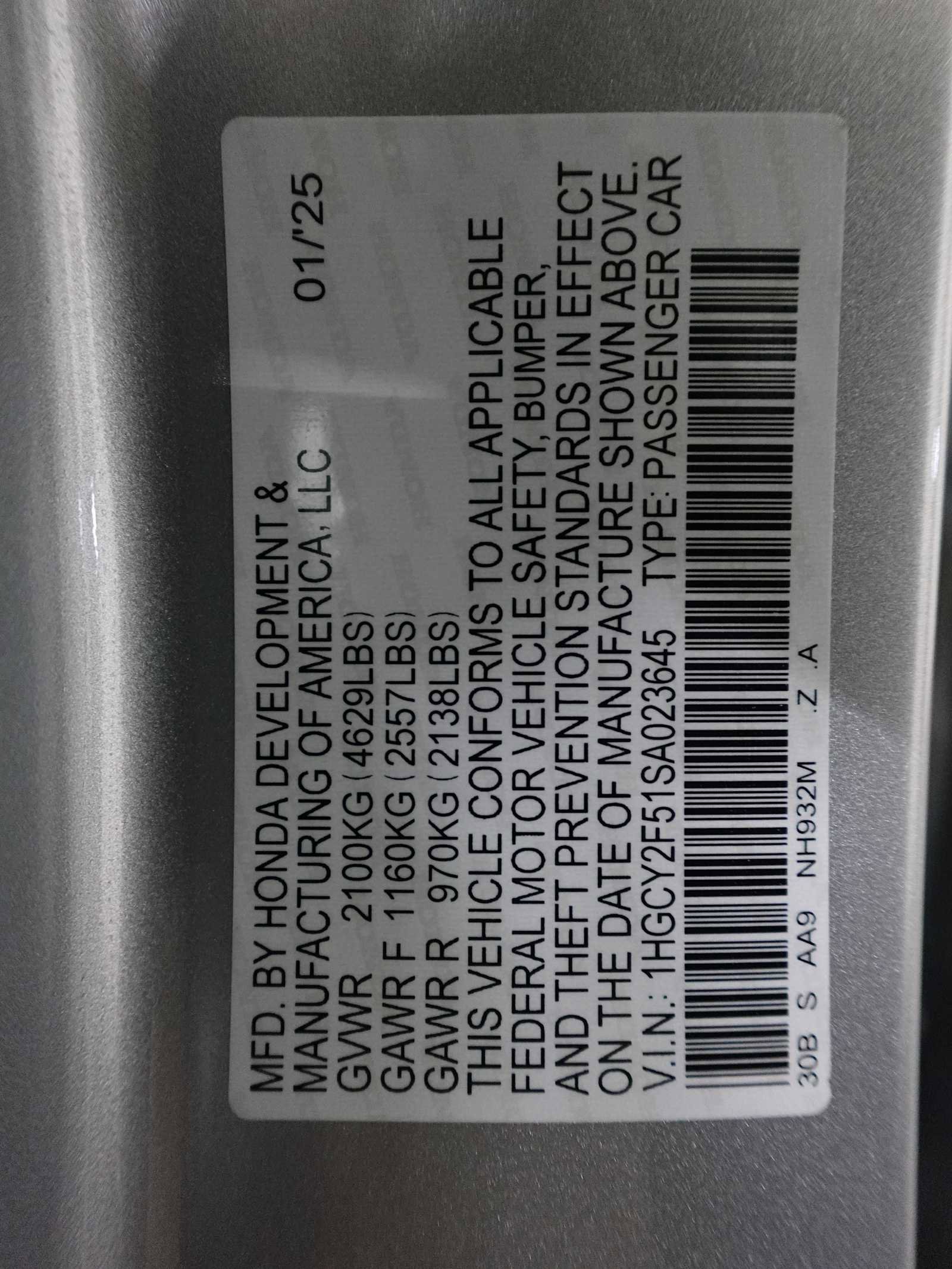 Certified 2025 Honda Accord Sport image 30