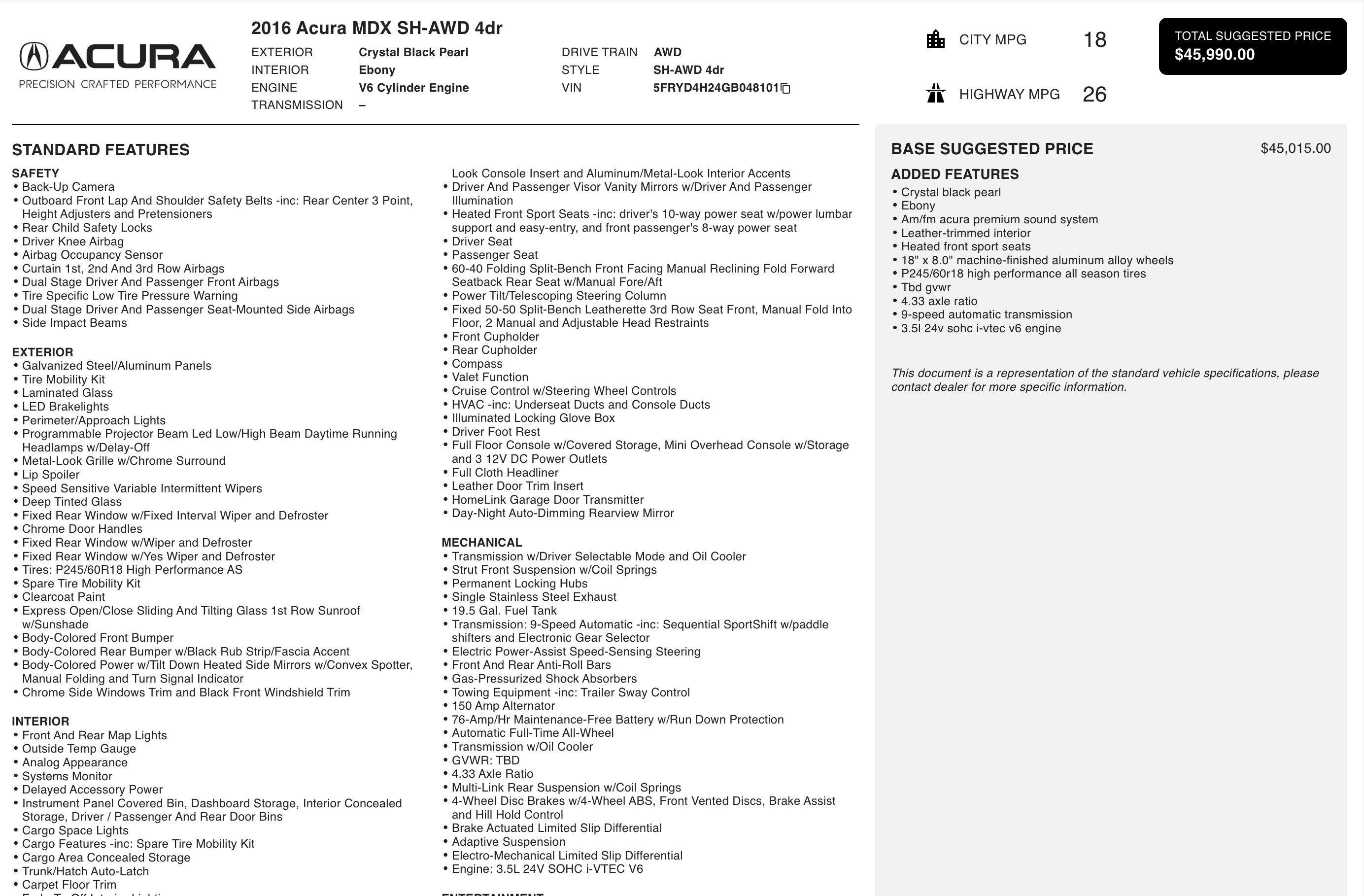 Used 2016 Acura MDX SH-AWD image 3