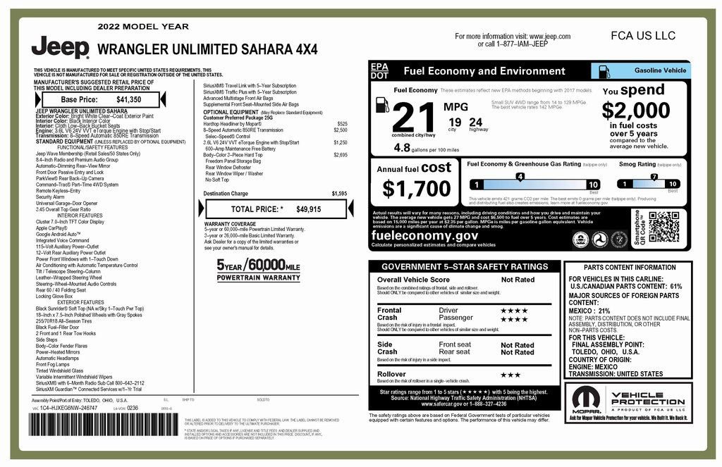 Used 2022 Jeep Wrangler Unlimited Sahara image 4