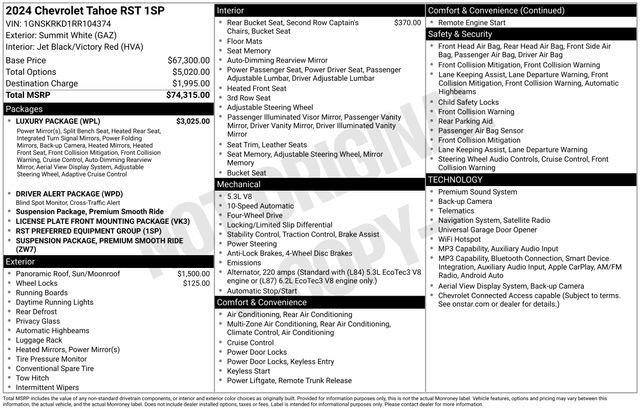 Used 2024 Chevrolet Tahoe RST w/ Luxury Package AWD/4WD image 12