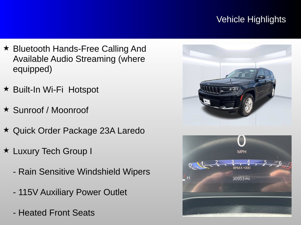 Used 2023 Jeep Grand Cherokee L Laredo w/ Luxury Tech Group I AWD/4WD image 8
