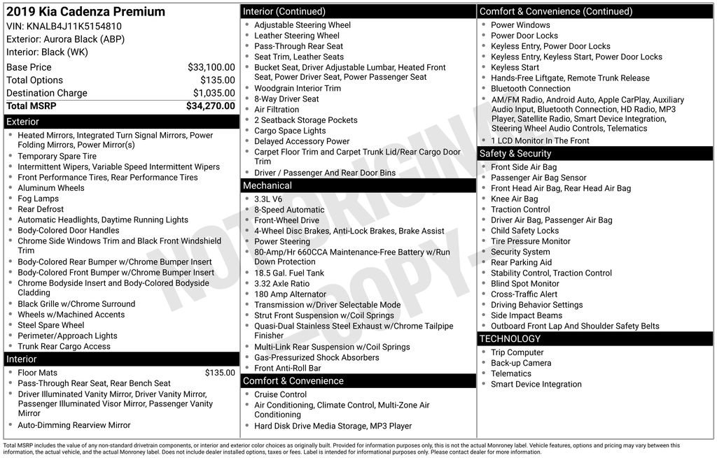 Used 2019 Kia Cadenza Premium image 17