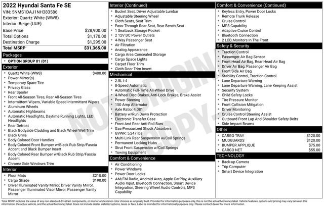 Used 2022 Hyundai Santa Fe SE image 32