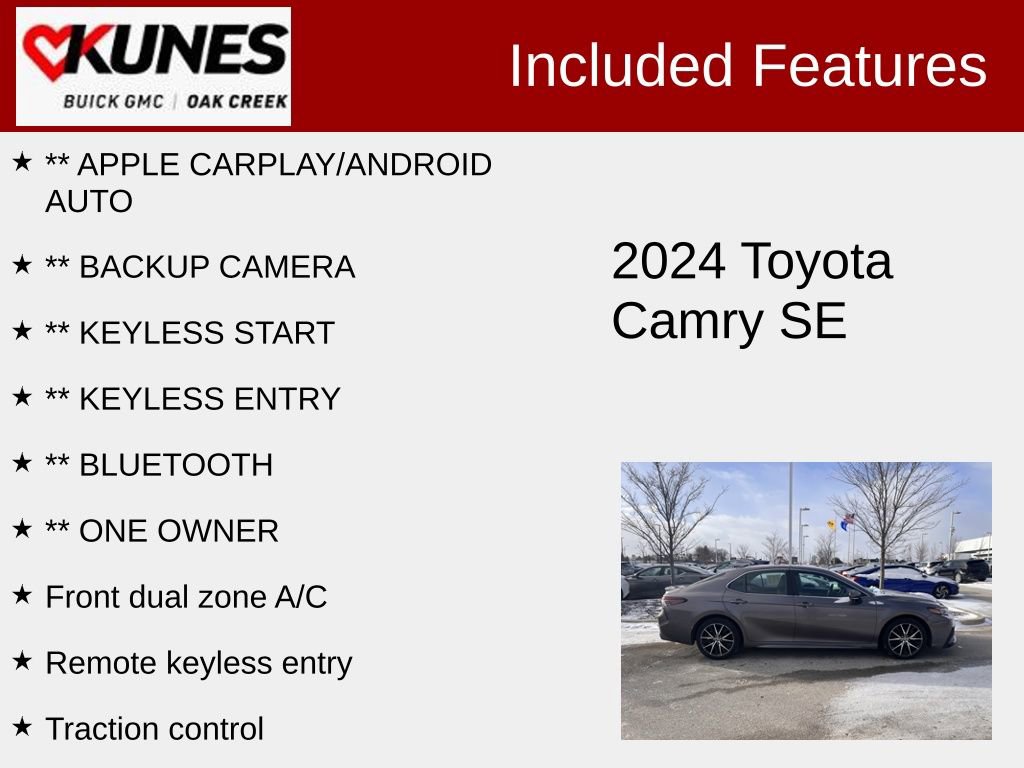 Used 2024 Toyota Camry SE image 2