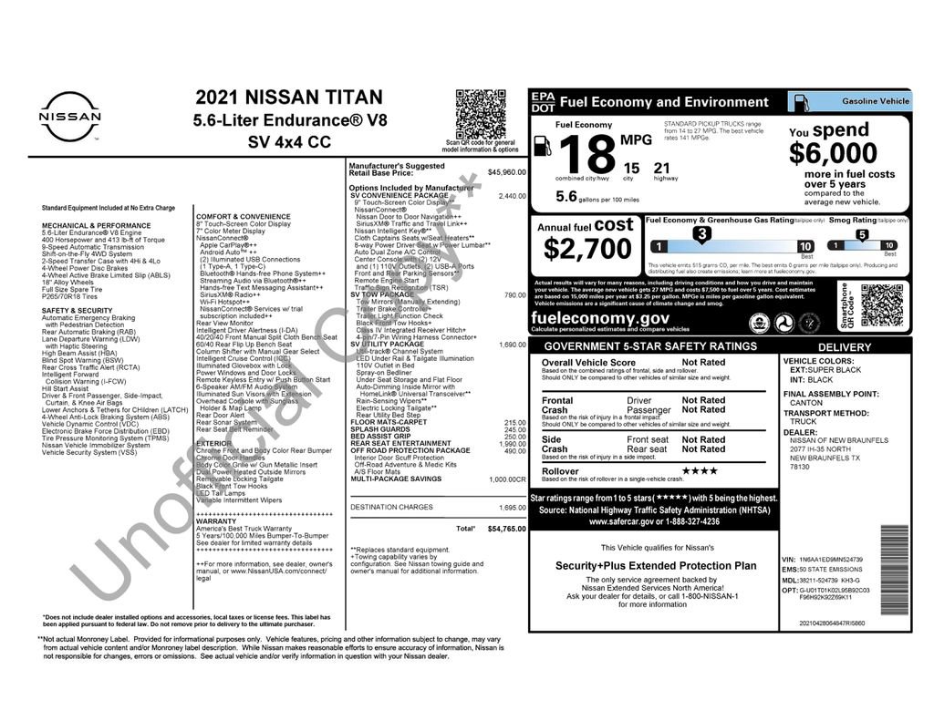 Used 2021 Nissan Titan SV w/ SV Convenience Package AWD/4WD image 4