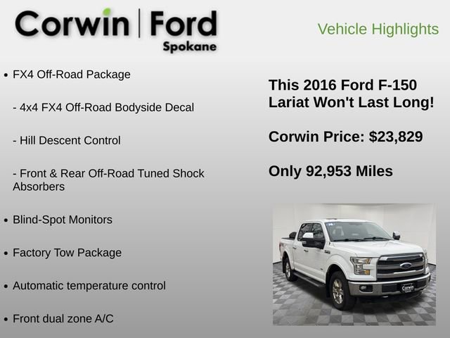 Used 2016 Ford F150 Lariat w/ Equipment Group 501A Mid image 6