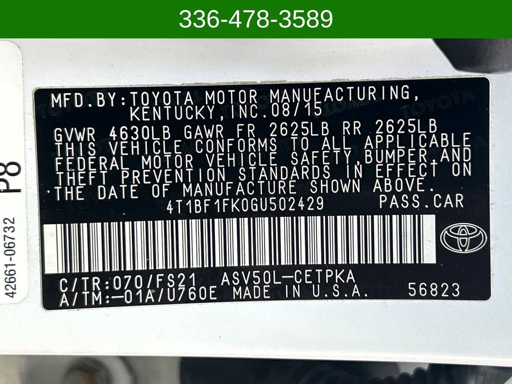 Used 2016 Toyota Camry SE FWD image 27