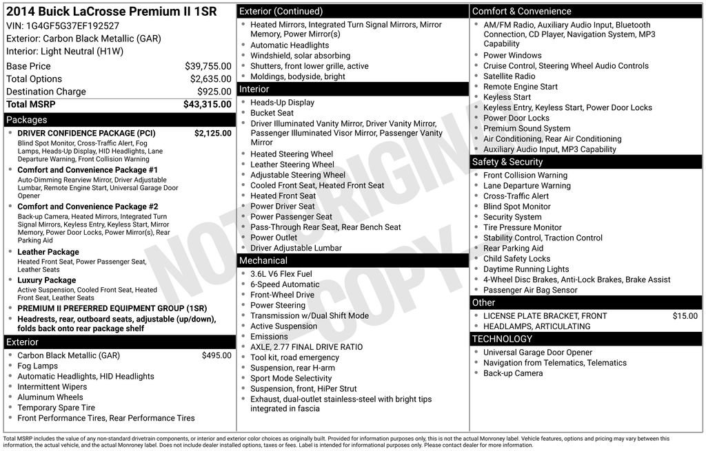 Used 2014 Buick LaCrosse Premium w/ Driver Confidence Package image 5