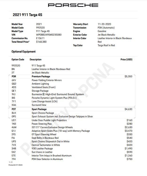 Certified 2021 Porsche 911 Targa 4S image 6