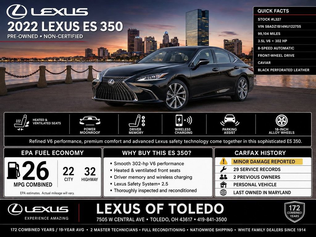 Used 2022 Lexus ES 350 w/ Premium Package FWD image 3