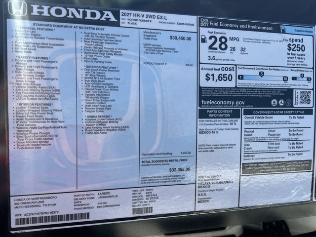 New 2027 Honda HR-V EX-L image 19