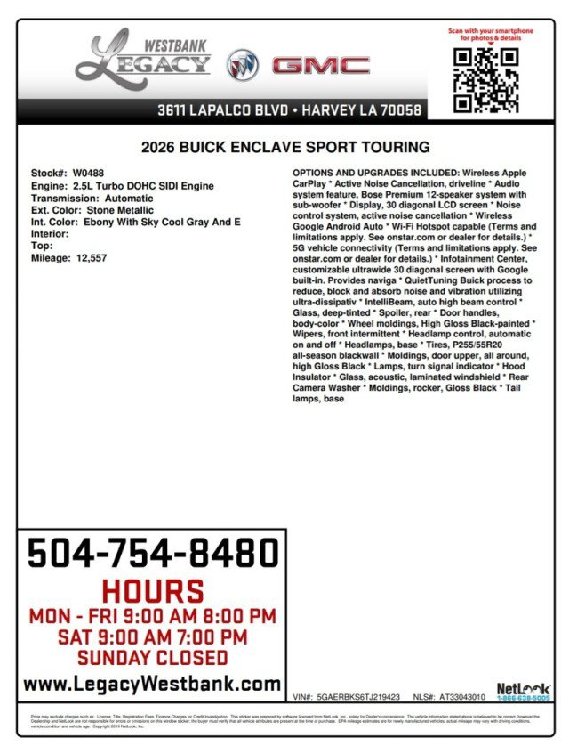 Used 2026 Buick Enclave Sport Touring FWD image 31