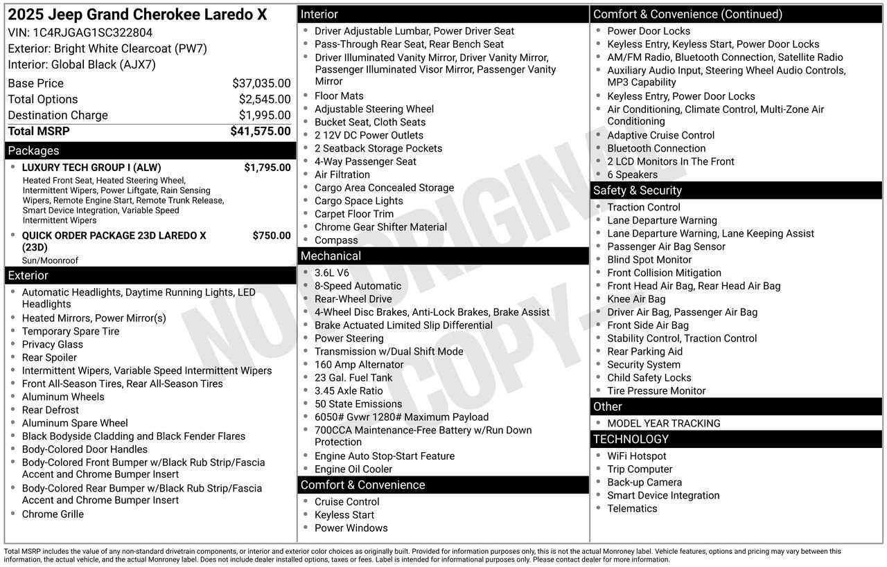 New 2025 Jeep Grand Cherokee Laredo X w/ Luxury Tech Group I image 26