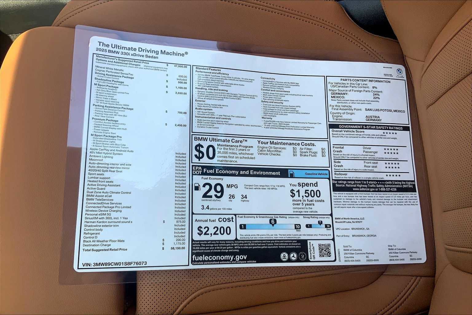 New 2025 BMW 330i xDrive Sedan w/ M Sport Package image 19