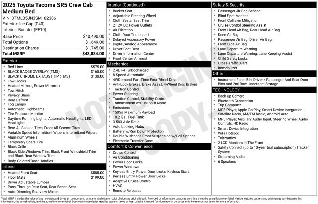 Used 2025 Toyota Tacoma SR5 AWD/4WD image 40