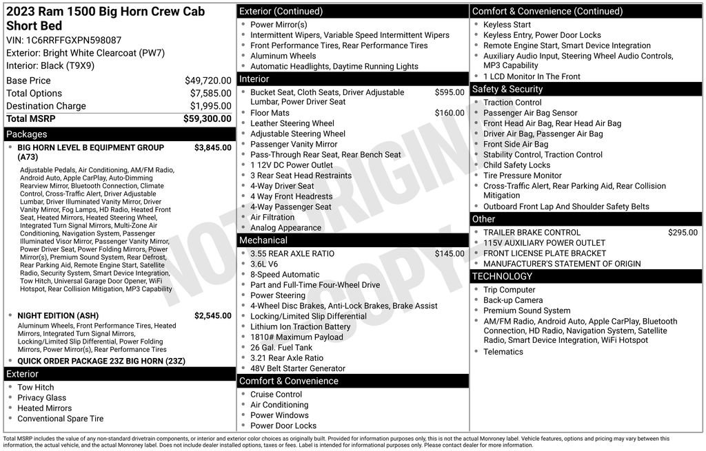 Used 2023 RAM 1500 Big Horn AWD/4WD image 16