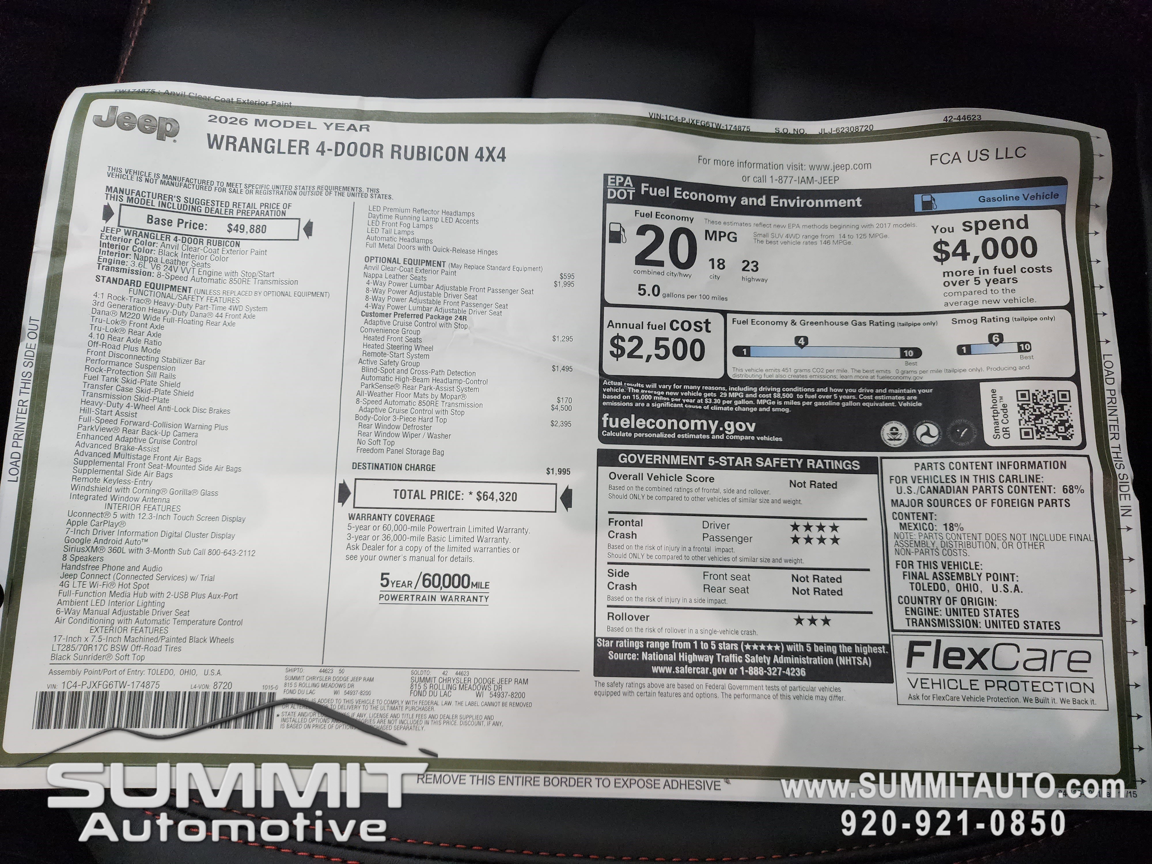 New 2026 Jeep Wrangler Unlimited Rubicon w/ Safety Group image 45