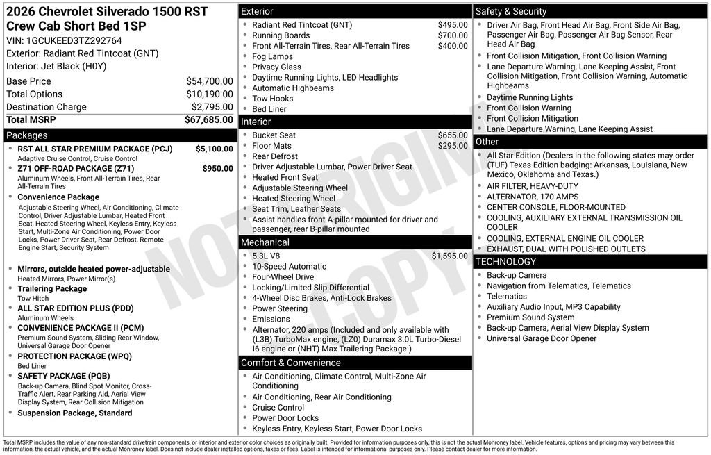 New 2026 Chevrolet Silverado 1500 RST w/ RST All Star Premium Package image 25